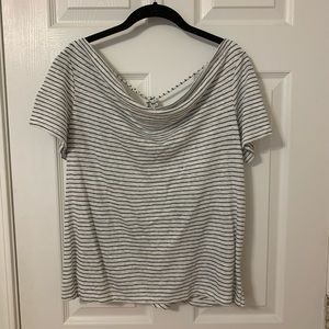 Anthropologie Blue/white Striped Top Sz S